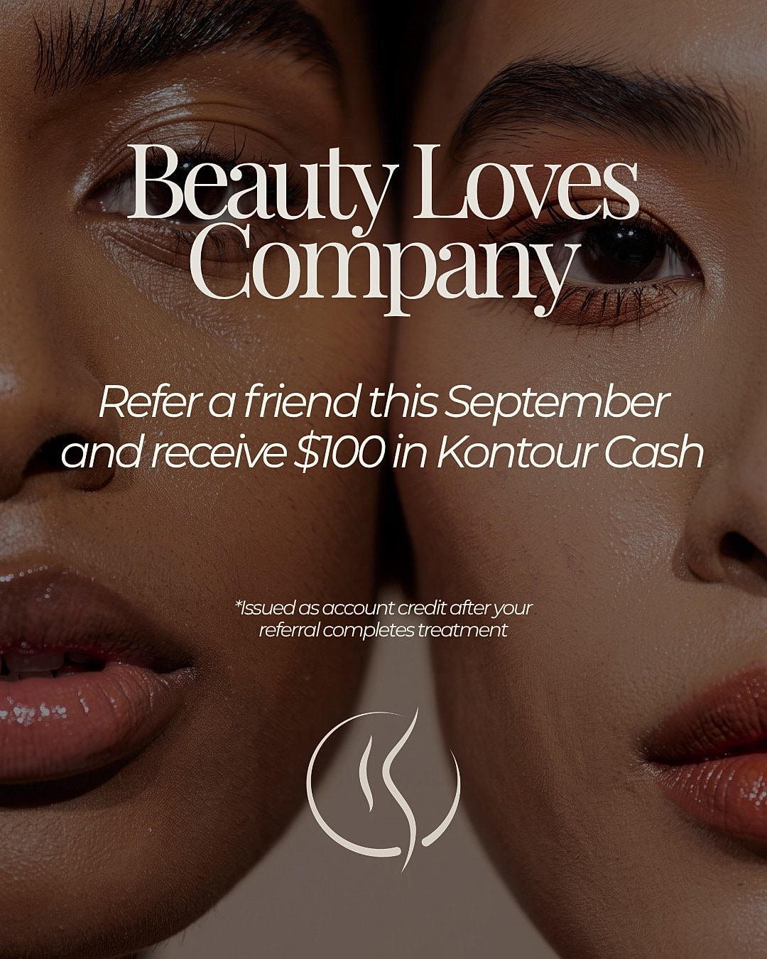 Beauty referral promotion with cash reward.