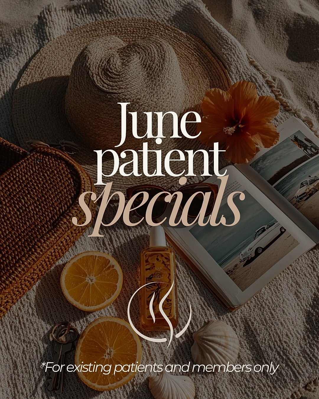 June patient specials with summer-themed items.