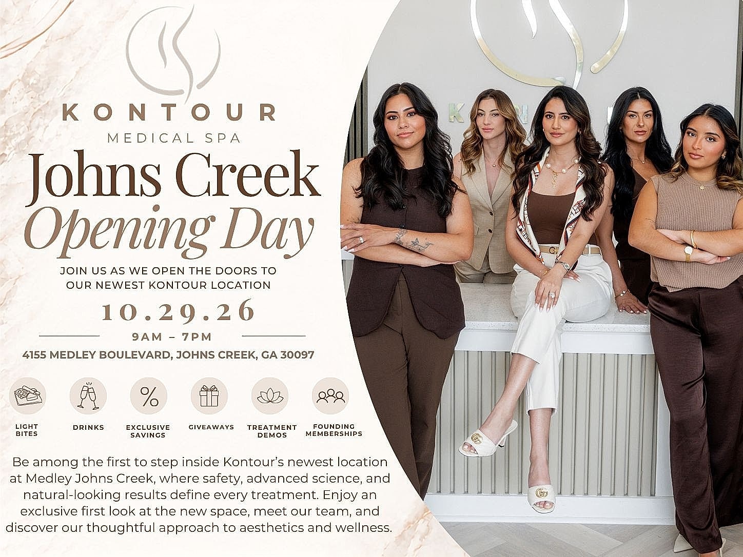Kontour Medical Spa opening day event invitation
